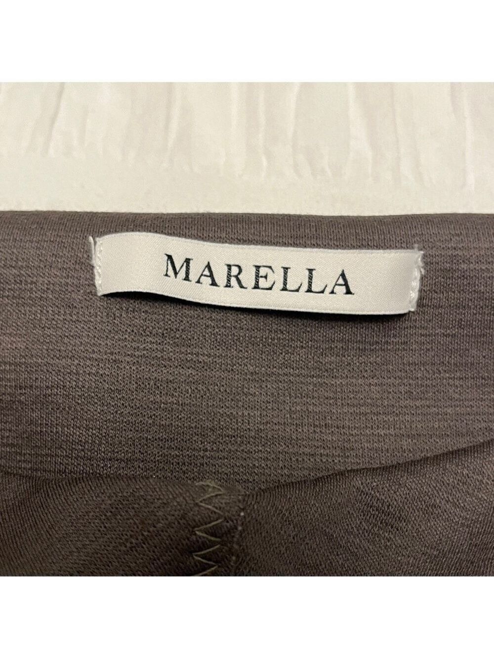 MARELLA Boat Neck Dress Jersey Wool Blend Classic Neutral Elegant Minimalist - Picture 10 of 17